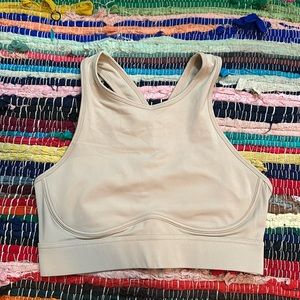 Fabletics Tan Criss cross Sports Bra